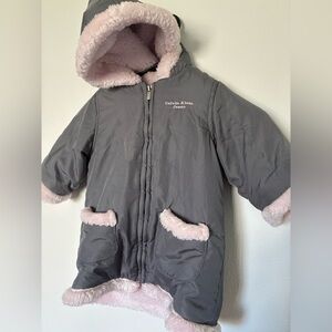 Soft Pink Calvin Klein baby fleece winter jacket